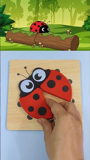 Ladybug Puzzle 🐞| Butterfly Ladybug Bumblebee #supersimplesongs #toddlerlearning #shorts