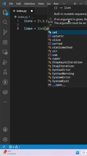 O truque do set no Python que você PRECISA saber! ✨ #shorts