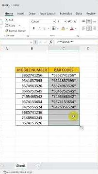 Excel मै Bar Codes Create करना सीखे Easy Tips 🔥 #viralvideo #viral #video #excel #exceltips #tricks