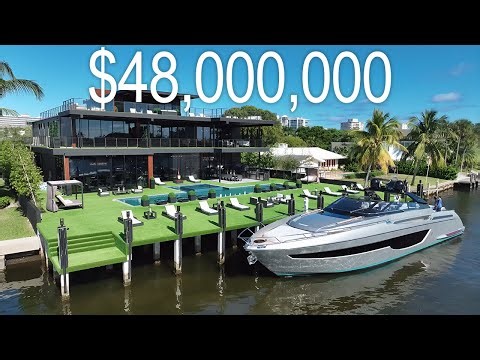 Touring a $48,000,000 Modern Florida Mansion With Superyacht Dock