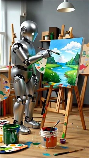"Art meets AI! 🤖🎨 Can a robot have a creative soul?"#shorts #trending