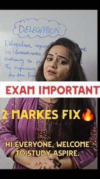 Delegation Most Important Question | Class 12 Business Studies#Delegation #BSTShorts #Class12BST