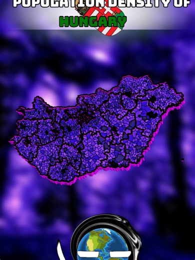 population density of Hungary#geotok #geography #maptok #mapping