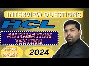 HCL Interview Question for Automation Testing 3 t 10 year Experience