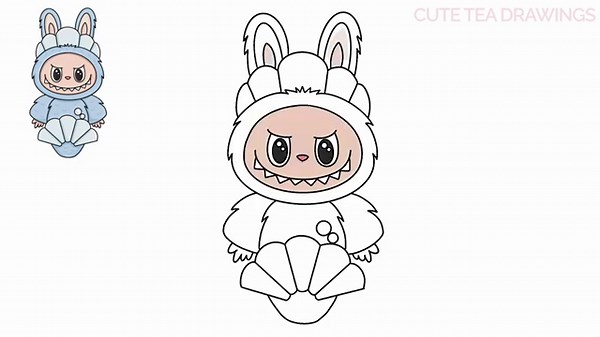 How To Draw Labubu Mermaid | The Monsters - Pop Mart | Easy Drawing Tutorial