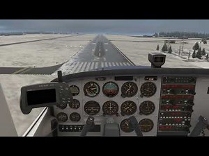 Prepar3D A2A Accu Sim Cessna 172 Skyhawk ILS landing landing on a frosty winter day