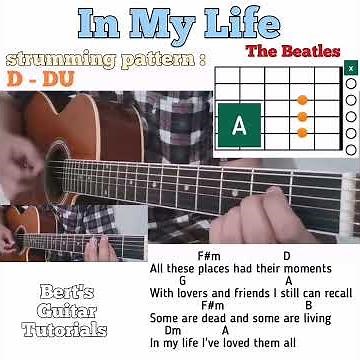 In My Life - The Beatles guitar chords w/ lyrics & strumming tutorial
