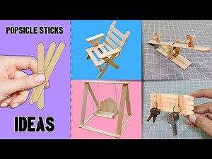 4 EASY DIY Popsicle Stick Craft Ideas Compilation: Chair, Swing, Seesaw, Keychain Holder
