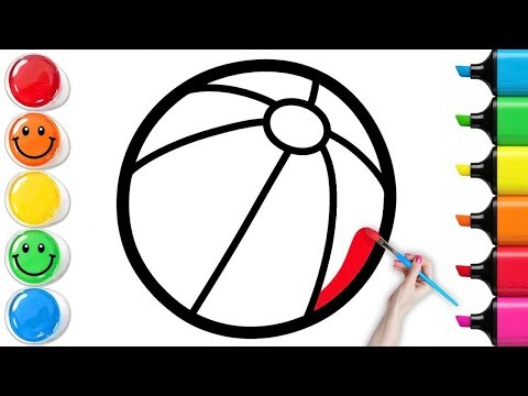 How To Draw a Rainbow Beach Ball | Easy Step By Step Tutorial
