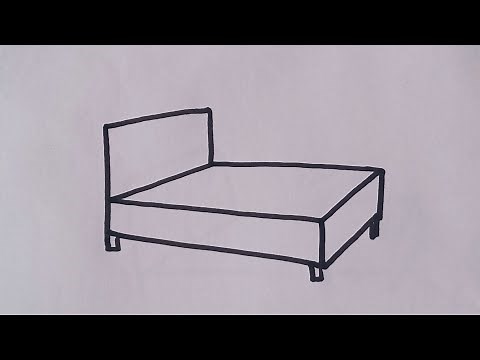How to draw a Bed easy drawing step by step / bed outline drawing