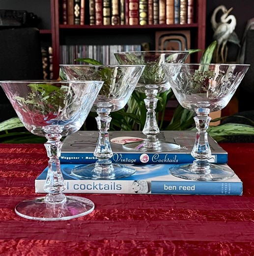 Vintage Fostoria Crystal Cocktail or Champagne Coupes "avalon" - Set of 4 - Etsy
