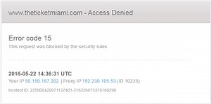 Código de error 15 o Código de error 16: Esta petición fue bloqueada por las reglas de seguridad