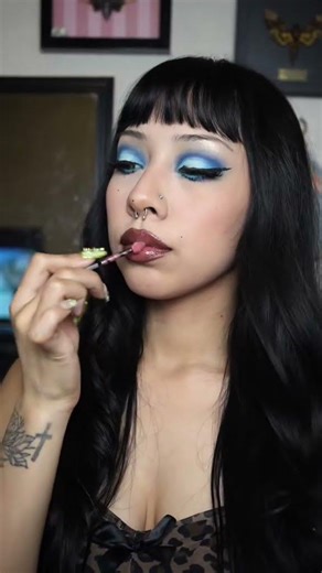 Feeling this blue look. #gothic #gothclub #greencontacts #tattoo