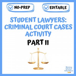 Mock Trial Criminal Court Simulation | Middle & High School Civics Activity P2