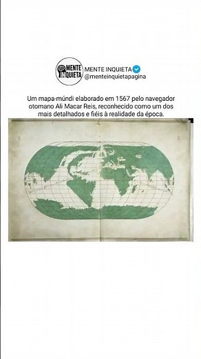 Mapa de 1567 de Ali Macar Reis: precisão que mudou a navegação. 🗺️ #curiosidades #shorts