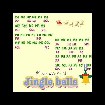 Jingle bells EASY piano tutorial in letters (music notes)