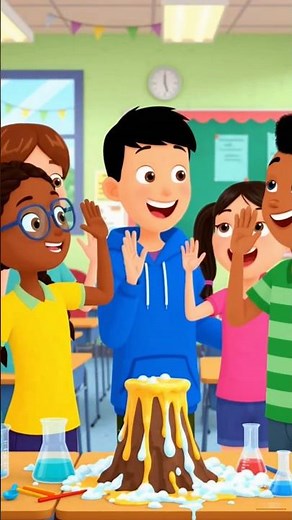 Amazing Volcano Science Experiment for Kids 🌋🧪 | Fun School Project Animation