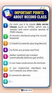 What is Record Class in Java? | Tpoint Tech #java #learnjava