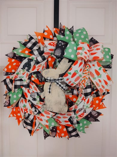 Easter Bunny Wreath, Buffalo Check Wreath, Spring Wreath - Etsy