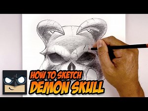 How To Draw A Demon Skull | Halloween Tutorial - Videos For Kids