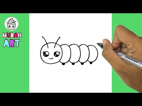 CARA MELUKIS ULAT COMEL | lukisan mudah