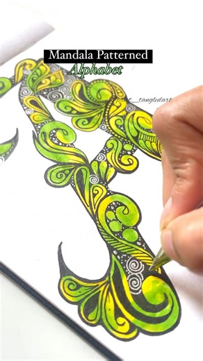 8.8K views · 86 reactions | A alphabet - Get alphabets colouring pages - https://spf.bio/R5s4J #learnartonline #mandalapatterntutorial #mandalatutorial #learnmandala #relaxing | Preet.tangledart | Facebook