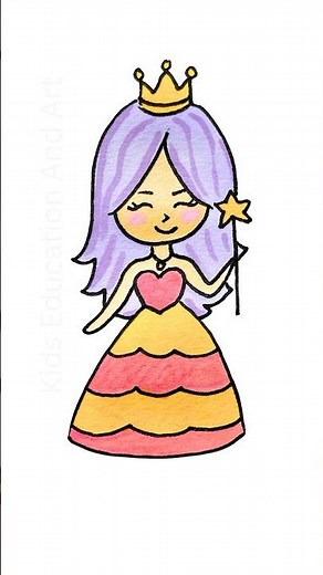 How to draw a fairy princess | easy drawing for kids #stepbystep #simpledrawing #tutorial #kidsart
