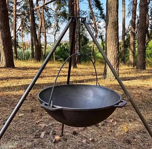 Cast Iron Cauldron With Hanging Handle for Open Fire Cooking, Cooking Pot for Camping, Portable Outdoor Kazan, Kazan for Pilaf, Gift for Dad - Etsy