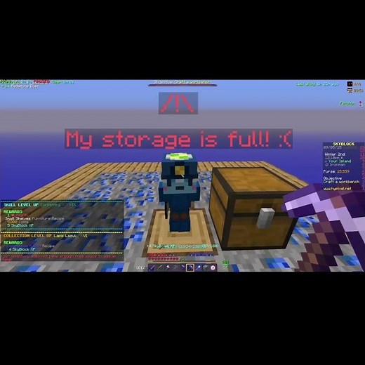Collecting my minions in Hypixel Skyblock