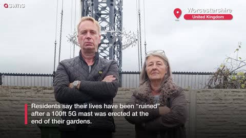 Residents lives 'ruined' by giant 100ft mast erected at the end of their gardens