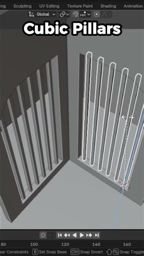 Creating A Poolroom With A Liminal Arch In Blender (Timelapse) #shorts #blender #poolrooms