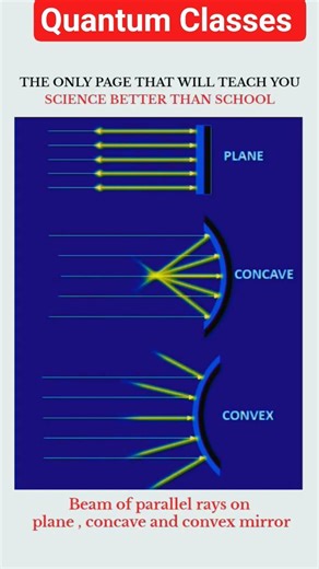 Reflection of Light in Different Mirrors 🔍 | Plane, Concave & Convex #shorts # reels #class10
