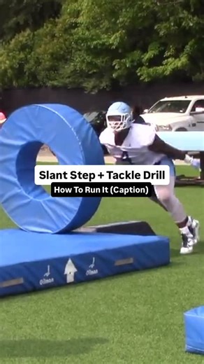 Defensive Lineman Academy (Skool) on Instagram: "👇 How to run it: 1️⃣ Line up on the opposite side of a bag so you’re forced to slant into your new gap 2️⃣ DO NOT slant sideways!! always gain ground on your first step 3️⃣ First step: slant upfield on an angle into your new gap 4️⃣ Second step: go vertical, & penetrate 5️⃣ Finish with a form tackle on the donut bag 6️⃣ Rep both sides and rotate your whole unit through it in indy"