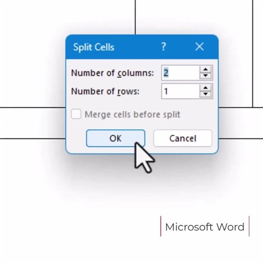 Microsoft Word Splitting Cells
