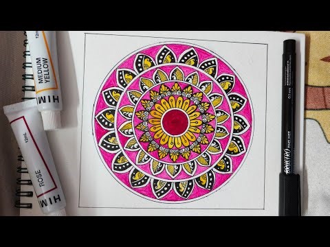 Easy Mandala Art for Beginners | Step-by-Step tutorial for Colorful Mandala Art with HIMI Gouache!