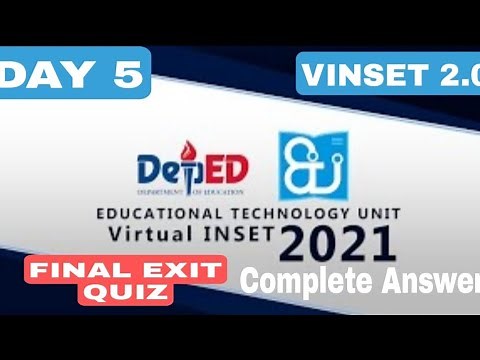 VINSET 2.0 DAY 5/Complete Answer Key - FINAL EXIT QUIZ/Sept. 3,2021