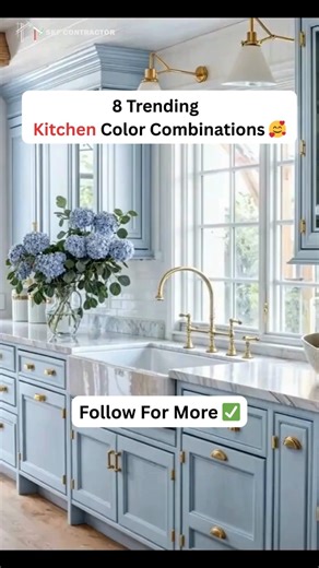 8 Trending Kitchen Color Combinations 🥰.... #trending #kitchen #color #combination #shorts