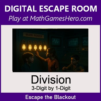 DIVISION 3-Digit by 1-Digit | Digital Math Escape Room Game