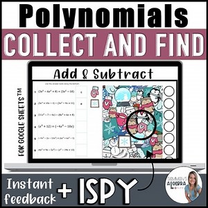 Add and Subtract Polynomials self-checking sheet
