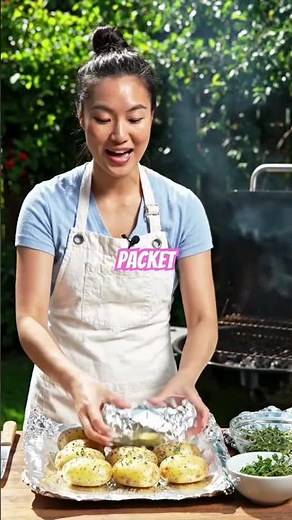 An easy way to Grilled Potatoes in Foil. #potato #potatorecipe #easynutrition #garlicpotatoes