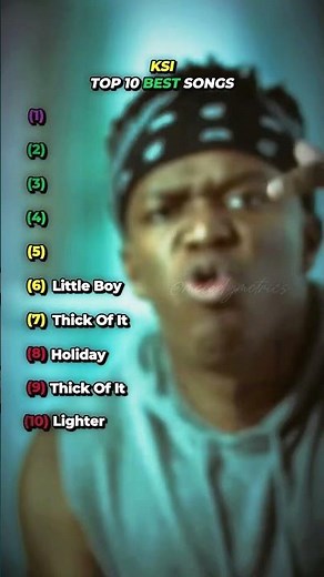 KSI's top 10 best songs #ksi #thickofit #fyp #pop #music #viral #shorts