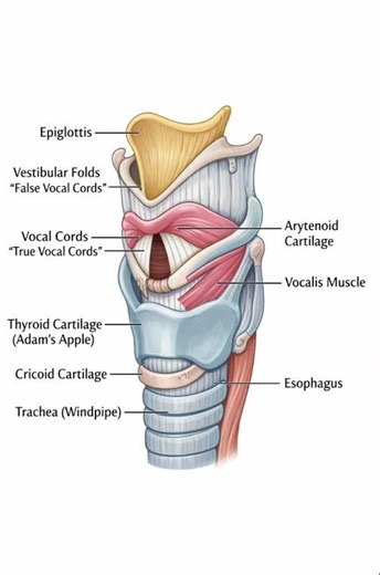 Human Larynx (Voice Box) 🔊 | Structure & Function Explained in One Image!