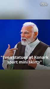 #Watch | At the inaugural National Creators' Awards held at Bharat Mandapam, PM Modi drew an intriguing parallel between modern mini skirts and ancient statues in the temples of Konark. #PMModi #Konark #MiniSkirts | India Today