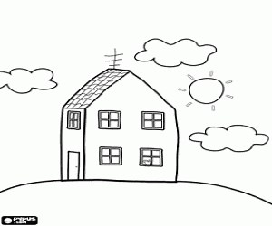 Peppa Pig's family house coloring page printable game