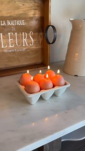 Christina Clericuzio on Instagram: "Egg candle DIY - using egg shells 😊🥚 Comment “CARTON” and I’ll DM you a link to the ceramic carton I used! I loveee how these came out! I had no idea egg shells could handle hot wax but it was no problem & and they came out so cute!! Plus it’s a good way to get your moneys worth on those $10 egg cartons😫 #candlediy #easterdiy #eggshell #eggsnthings #easterdecor #homedecordiy #reuse #multiuse #candlemaking"