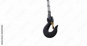 Lifting and rigging set up animation; Crane hook connected to shackle; Lifting hook and sling arrangement Stock Video