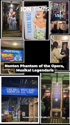 Nonton Phantom of the Opera, Musikal Legendaris Di sela-sela padatnya acara AI Media Visit ke London yang difasilitasi Kedubes Inggris di Indonesia, IDN Times berkunjung ke West End, rumah sejumlah teater terkemuka di London yang menyajikan pertunjukan-pertunjukan keren. Kali ini jurnalis Uni Lubis menikmati musikal favoritnya, Phantom of The Opera, karya award winning komposer Andrew Llyod Webber. Dikenal karena kualitas produksi, jalan cerita dan kualitas pertunjukan dan suara aktor-aktris pem
