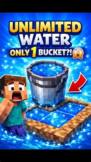 Infinite Water Trick in Minecraft (Only 1 Bucket 😱)