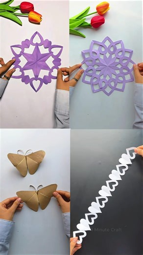 Amazing 3D DIY Paper Craft 💜🦋🤍 Making Tutorial Video ##crafting #DIY #diycrafts