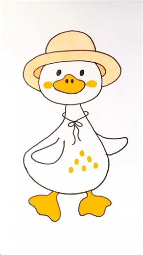 How to draw cute Duck | Step by step drawing